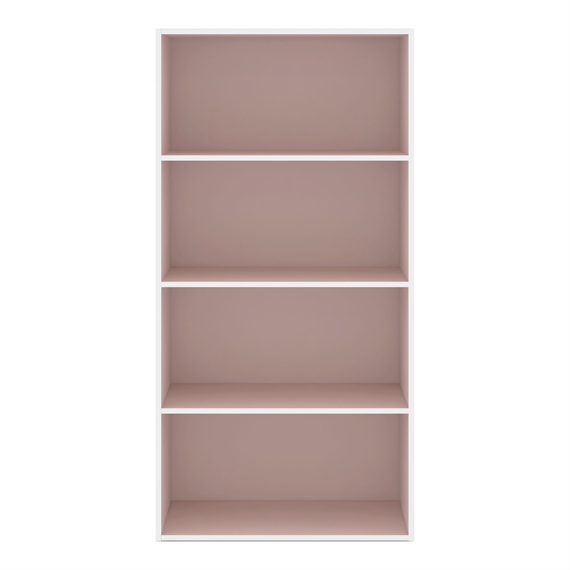 Furniture of America Seni Stackable Wood 4-Shelf Bookcase in Light Pink