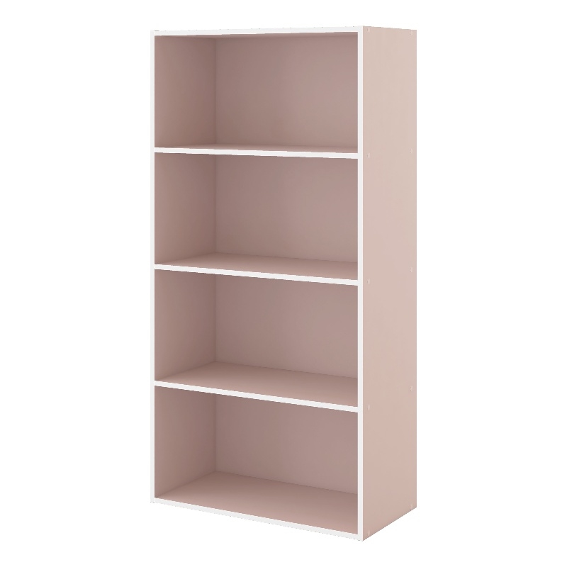 Furniture of America Seni Stackable Wood 4-Shelf Bookcase in Light Pink