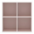 Furniture of America Seni Stackable Wood 4-Cube Bookcase in Light Pink