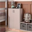 Furniture of America Seni Stackable Wood 3-Shelf Light Pink Bookcase with Door