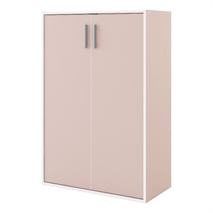 Furniture of America Seni Stackable Wood 3-Shelf Light Pink Bookcase with Door