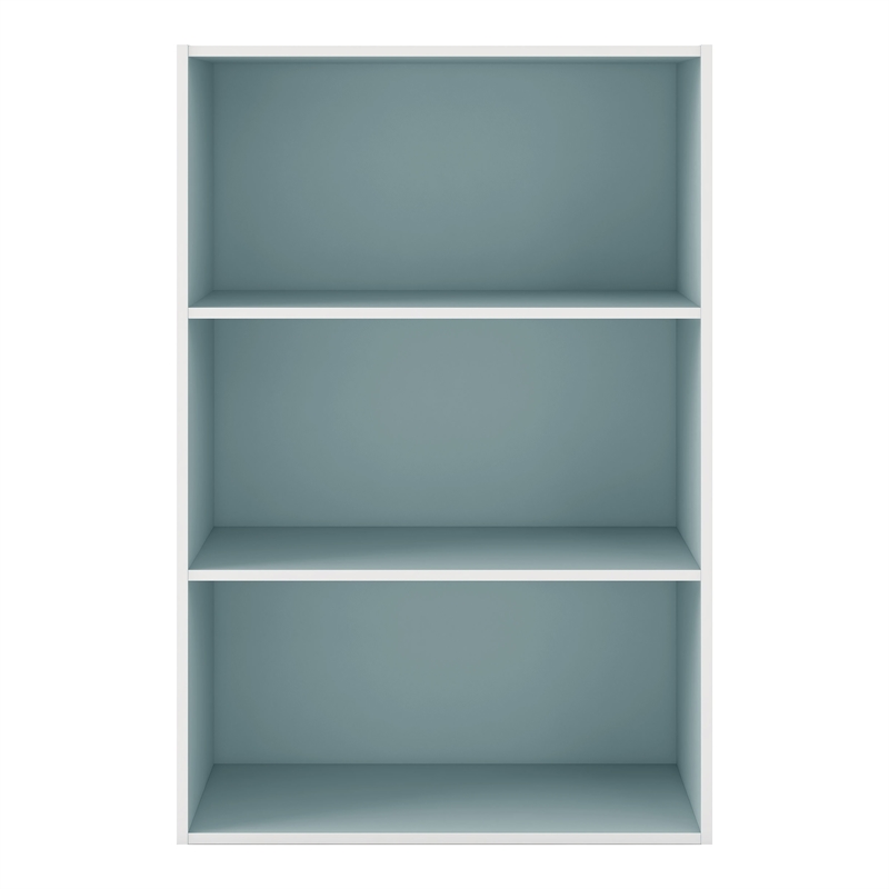 Furniture of America Seni Stackable Wood 3-Shelf Bookcase in Light Blue
