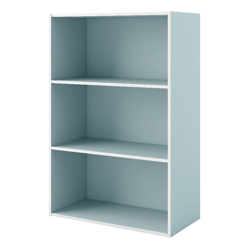 Furniture of America Seni Stackable Wood 3-Shelf Bookcase in Light Blue