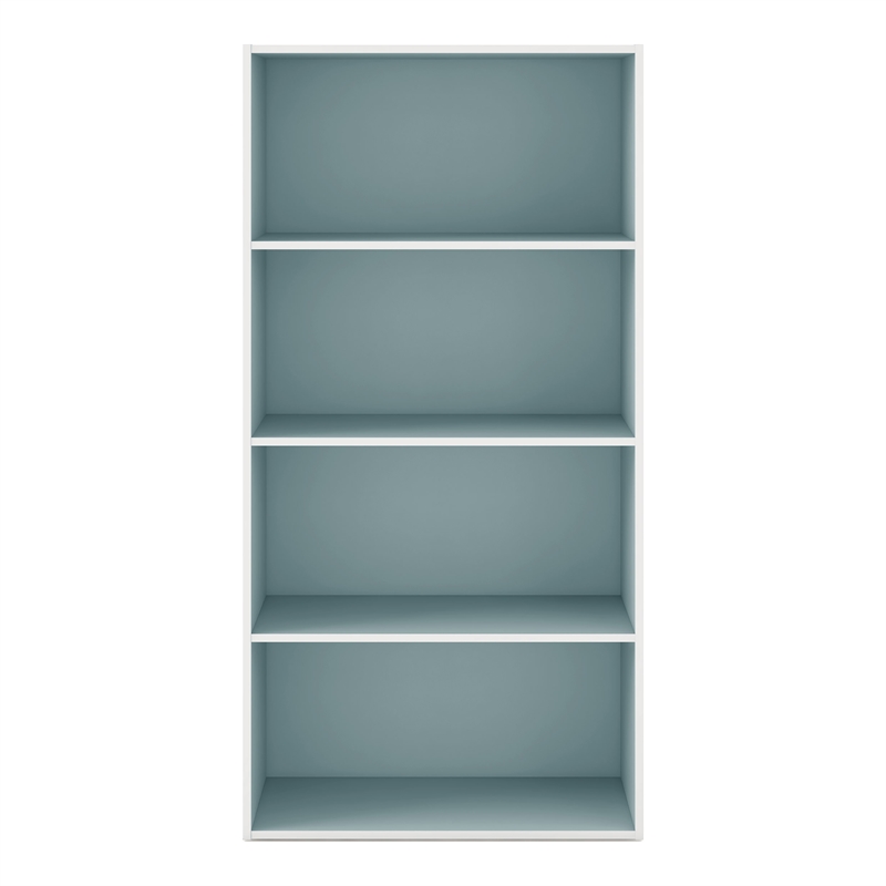 Furniture of America Seni Stackable Wood 4-Shelf Bookcase in Light Blue