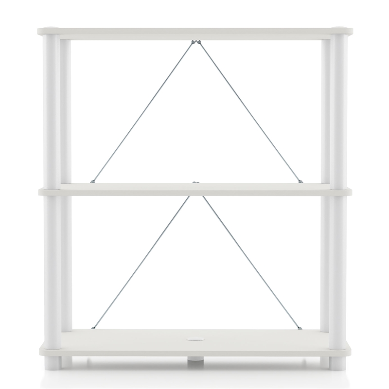 Furniture of America Seni 3-Tier 27-Inch Shelves Wood Open Bookcase in White