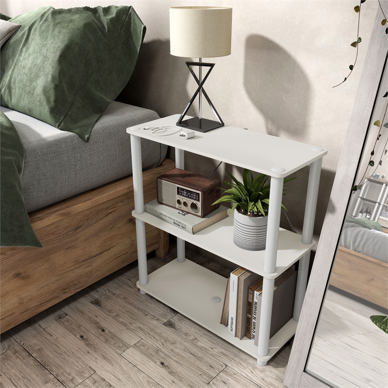 Furniture of America Seni 3-Tier 27-Inch Shelves Wood Open Bookcase in White