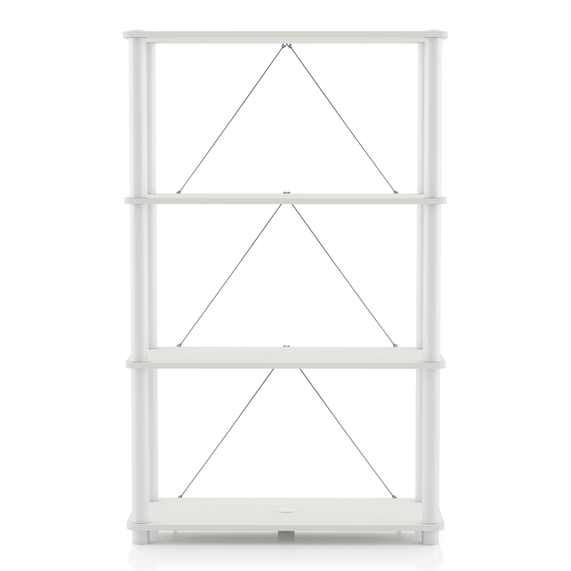 Furniture of America Seni 4-Tier 27-Inch Shelves Wood Open Bookcase in White