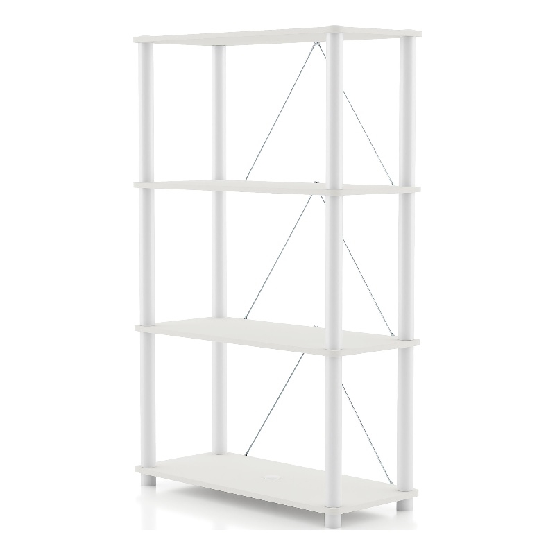 Furniture of America Seni 4-Tier 27-Inch Shelves Wood Open Bookcase in White