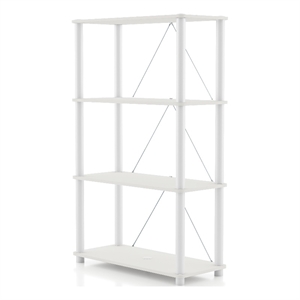 Furniture of America Seni 4-Tier 27-Inch Shelves Wood Open Bookcase in White