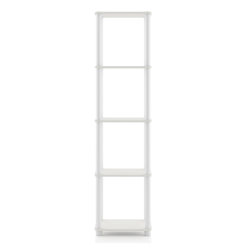 Furniture of America Seni 5-Tier 15-Inch Shelves Wood Open Bookcase in White