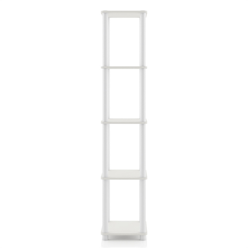 Furniture of America Seni 5-Tier 15-Inch Shelves Wood Open Bookcase in White