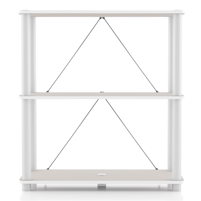 Furniture of America Seni 3-Tier 27-Inch Shelves Wood Open Bookcase in Gray