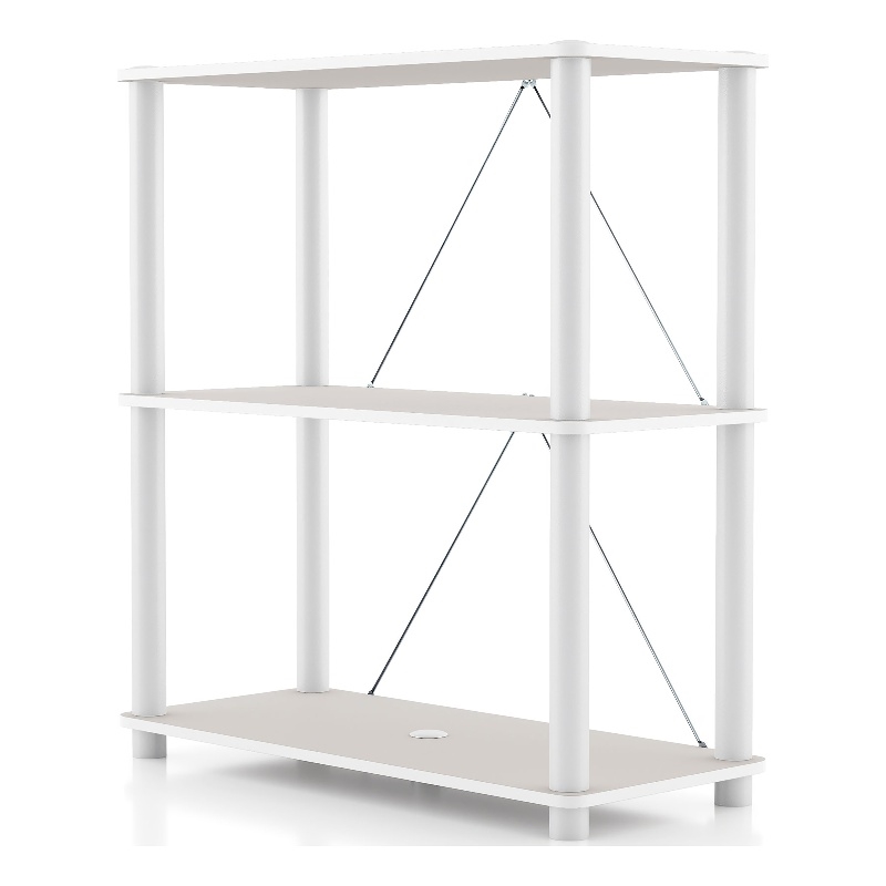Furniture of America Seni 3-Tier 27-Inch Shelves Wood Open Bookcase in Gray
