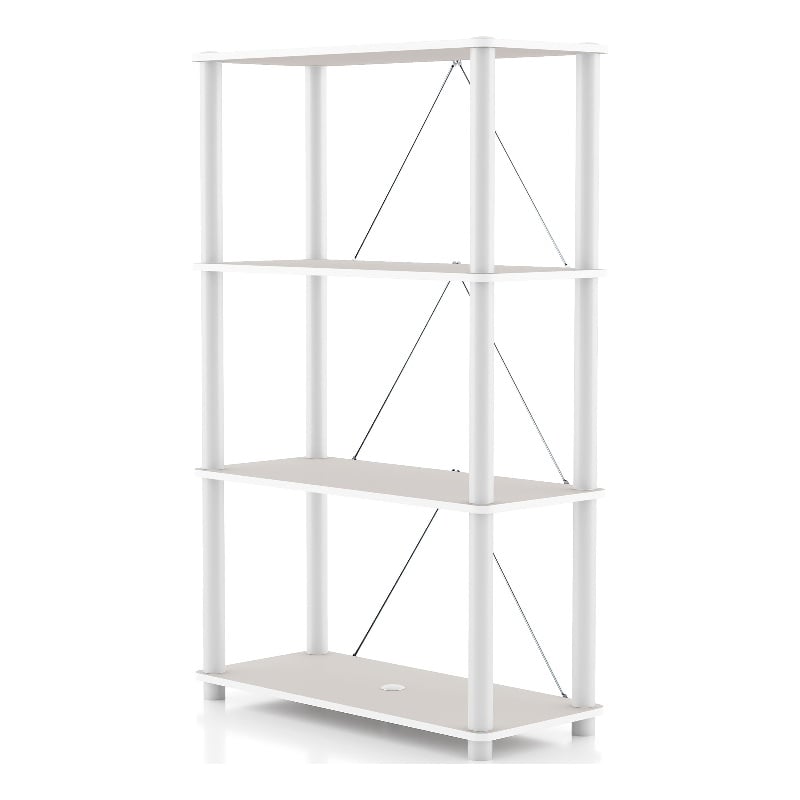 Furniture of America Seni 4-Tier 27-Inch Shelves Wood Open Bookcase in Gray