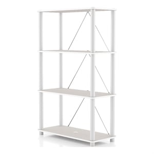 Furniture of America Seni 4-Tier 27-Inch Shelves Wood Open Bookcase in Gray