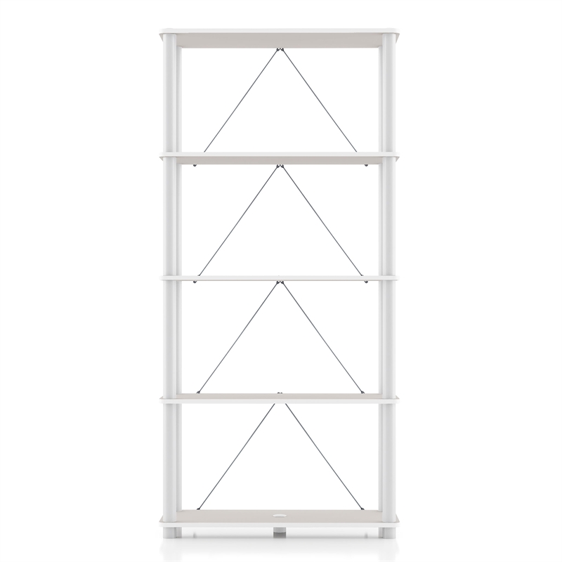 Furniture of America Seni 5-Tier 27-Inch Shelves Wood Open Bookcase in Gray