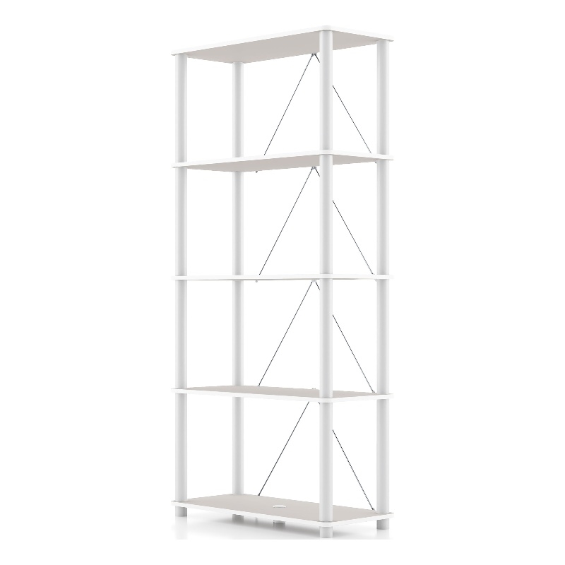 Furniture of America Seni 5-Tier 27-Inch Shelves Wood Open Bookcase in Gray
