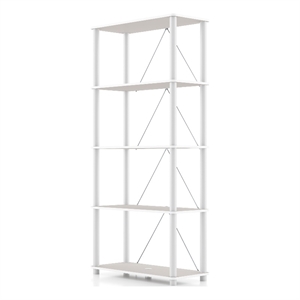 Furniture of America Seni 5-Tier 27-Inch Shelves Wood Open Bookcase in Gray
