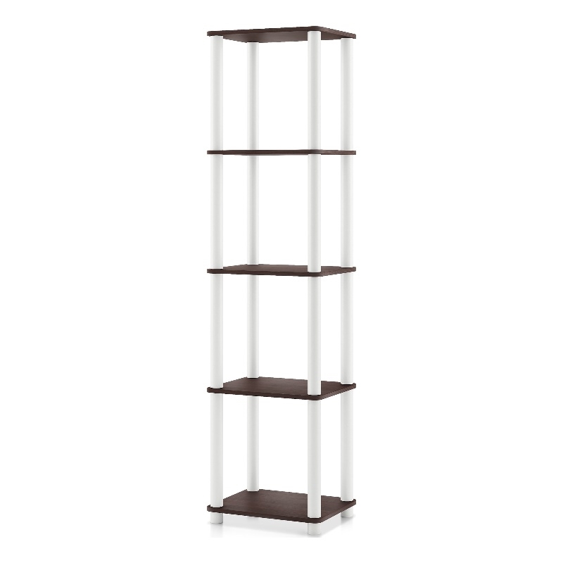 Furniture of America Seni 5-Tier 15-Inch Shelves Wood Open Bookcase in Espresso