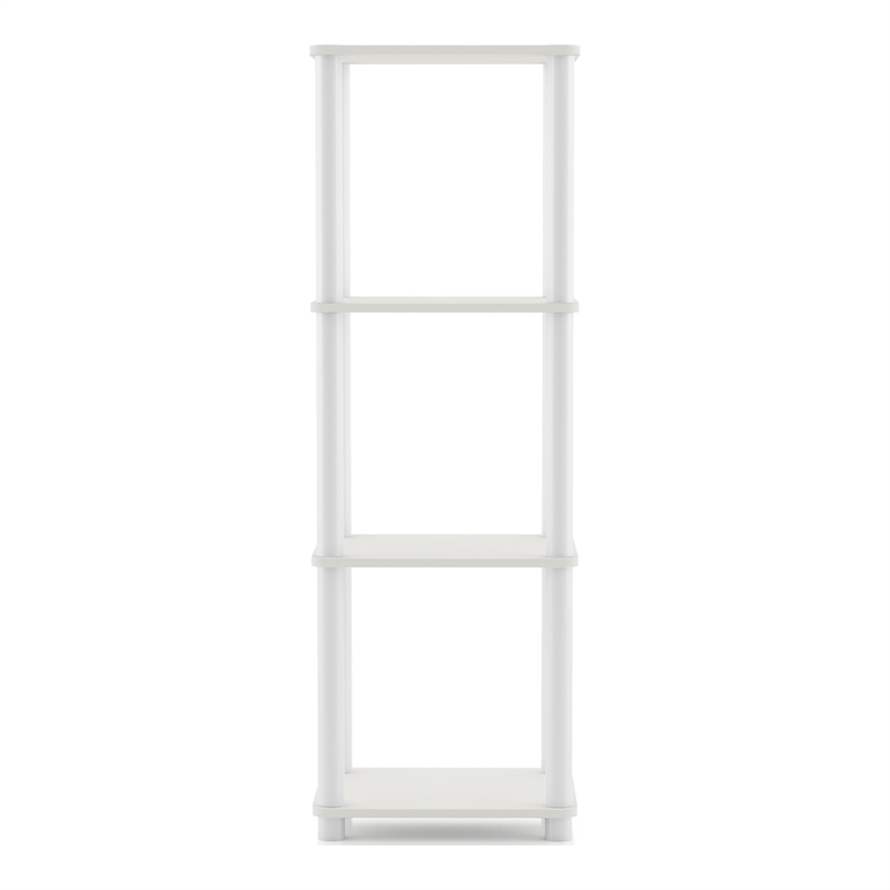 Furniture of America Seni 4-Tier 15-Inch Shelves Wood Open Bookcase in White
