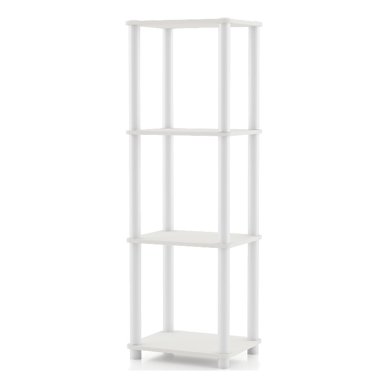 Furniture of America Seni 4-Tier 15-Inch Shelves Wood Open Bookcase in White
