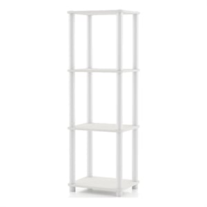 Furniture of America Seni 4-Tier 15-Inch Shelves Wood Open Bookcase in White