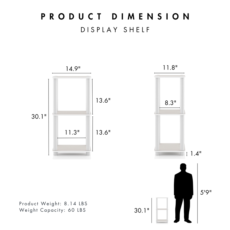 Furniture of America Seni 3-Tier 15-Inch Shelves Wood Open Bookcase in Gray