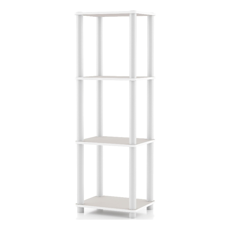Furniture of America Seni 4-Tier 15-Inch Shelves Wood Open Bookcase in Gray