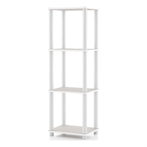 Furniture of America Seni 4-Tier 15-Inch Shelves Wood Open Bookcase in Gray