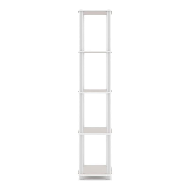 Furniture of America Seni 5-Tier 15-Inch Shelves Wood Open Bookcase in Gray