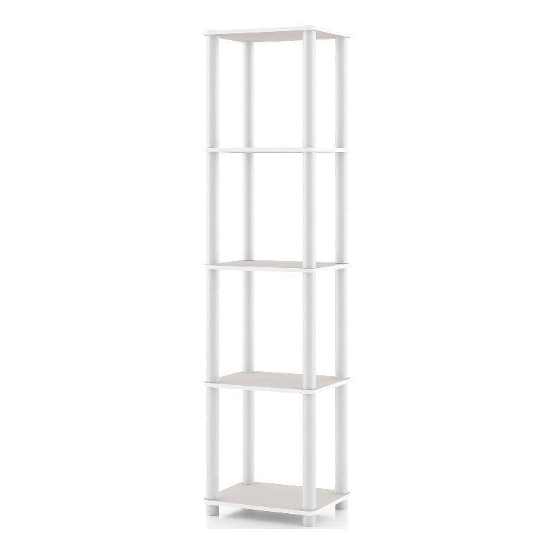 Furniture of America Seni 5-Tier 15-Inch Shelves Wood Open Bookcase in Gray