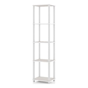 Furniture of America Seni 5-Tier 15-Inch Shelves Wood Open Bookcase in Gray