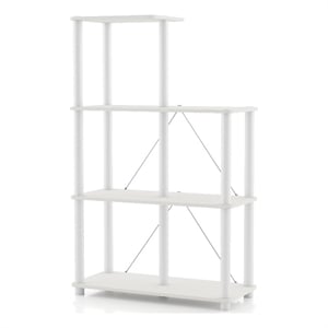 Furniture of America Seni 5-Cube Shelves Wood Open Bookcase in White