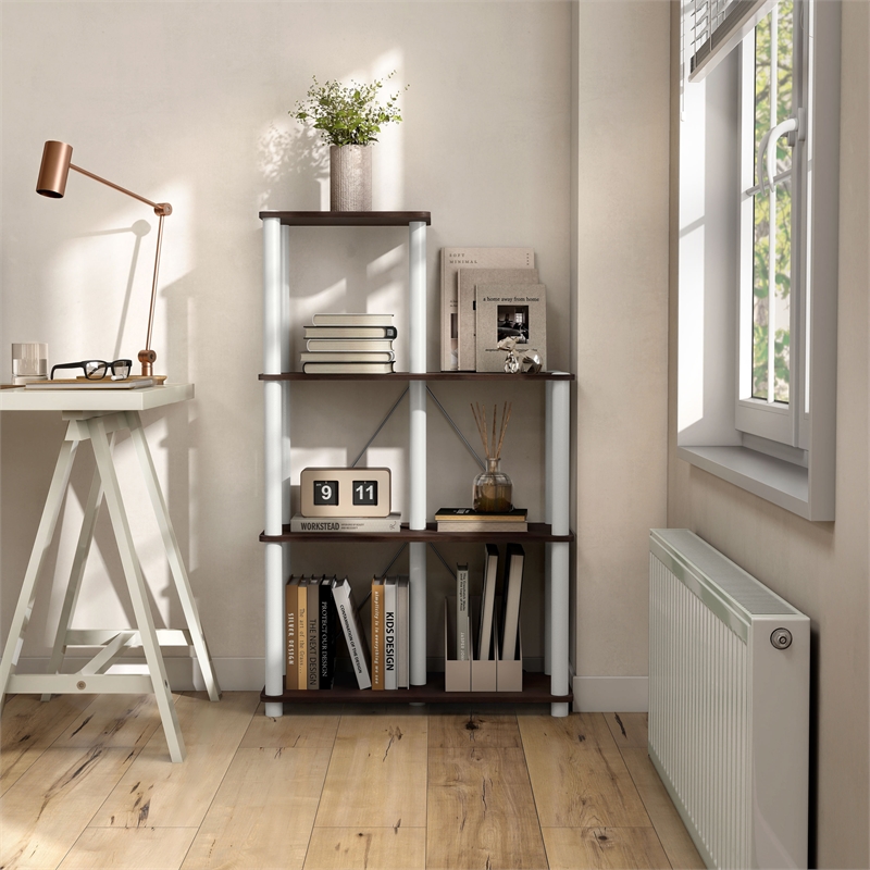 Furniture of America Seni 5-Cube Shelves Wood Open Bookcase in Espresso