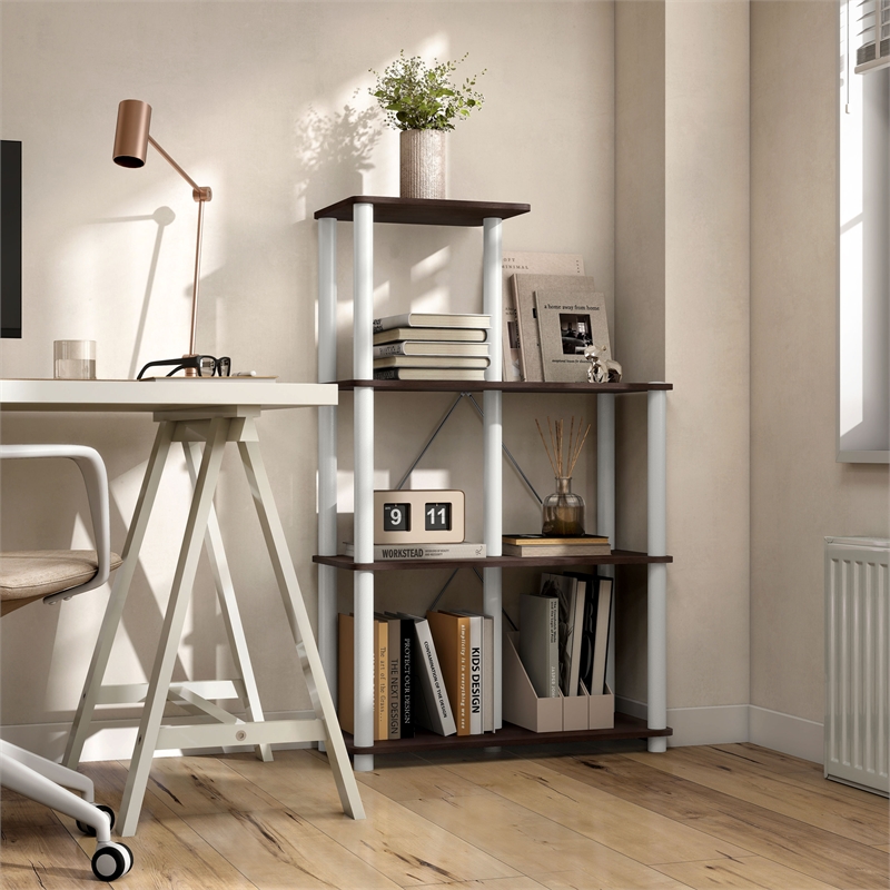 Furniture of America Seni 5-Cube Shelves Wood Open Bookcase in Espresso