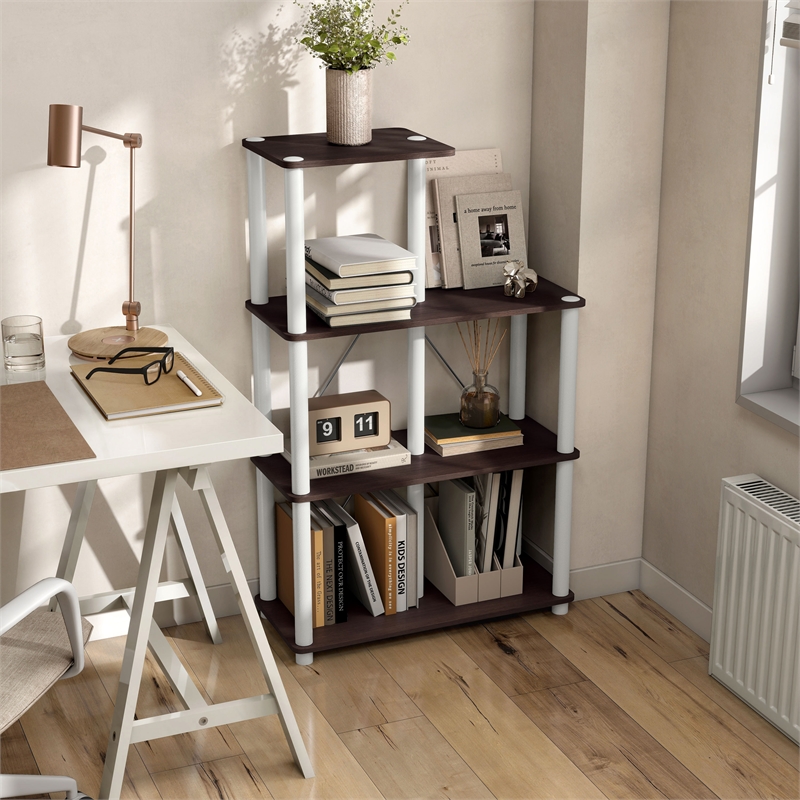 Furniture of America Seni 5-Cube Shelves Wood Open Bookcase in Espresso