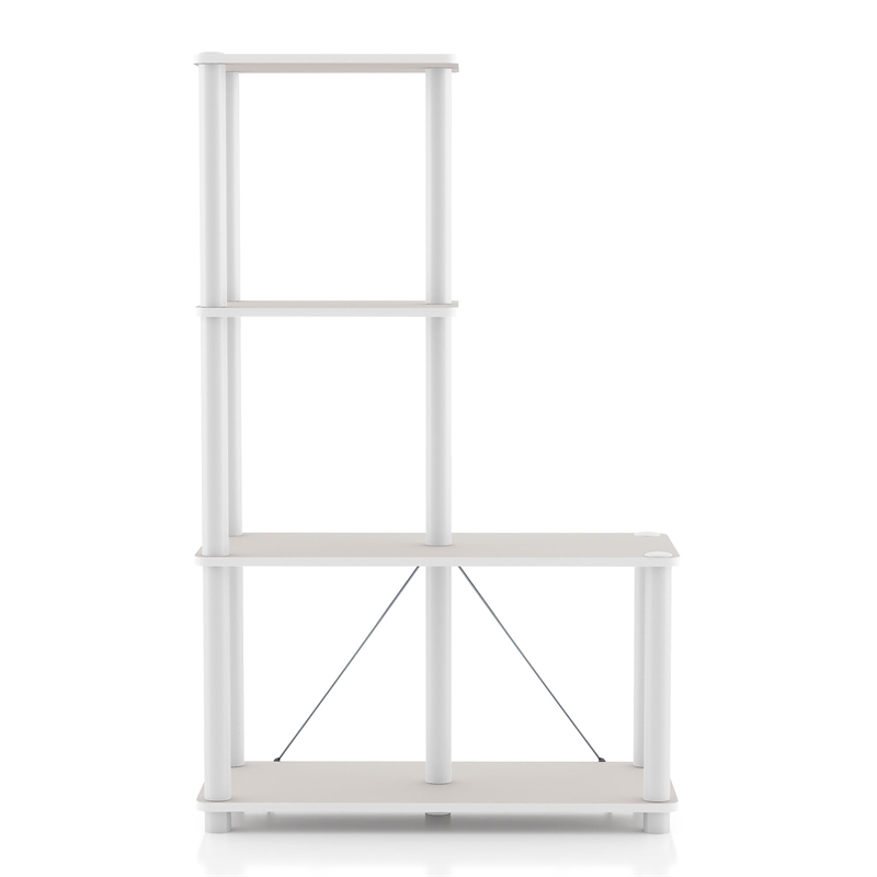 Furniture of America Seni 4-Cube Shelves Wood Open Bookcase in Gray