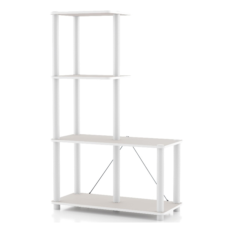 Furniture of America Seni 4-Cube Shelves Wood Open Bookcase in Gray