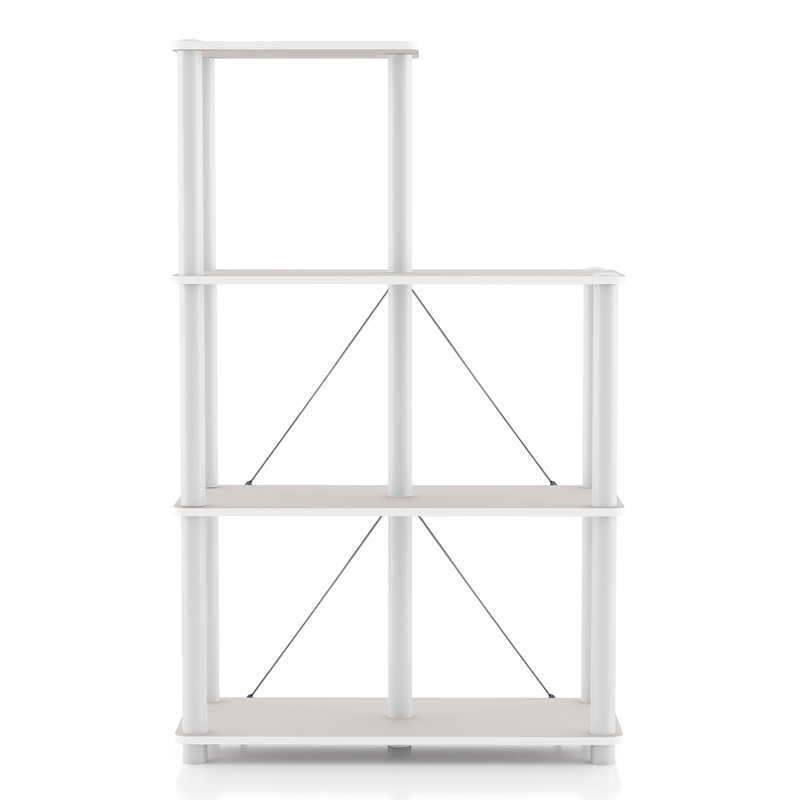 Furniture of America Seni 5-Cube Shelves Wood Open Bookcase in Gray