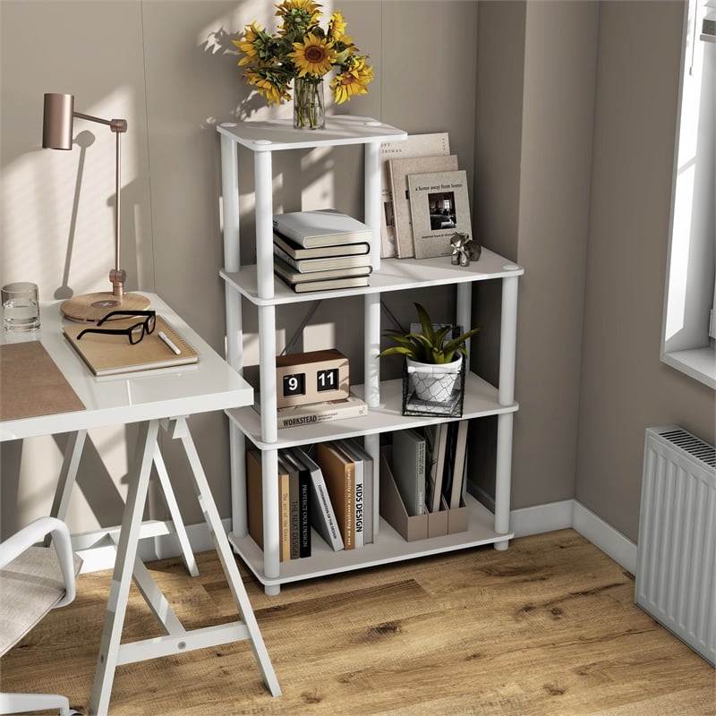 Furniture of America Seni 5-Cube Shelves Wood Open Bookcase in Gray
