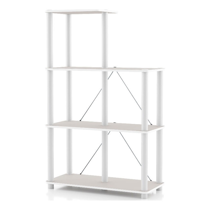 Furniture of America Seni 5-Cube Shelves Wood Open Bookcase in Gray