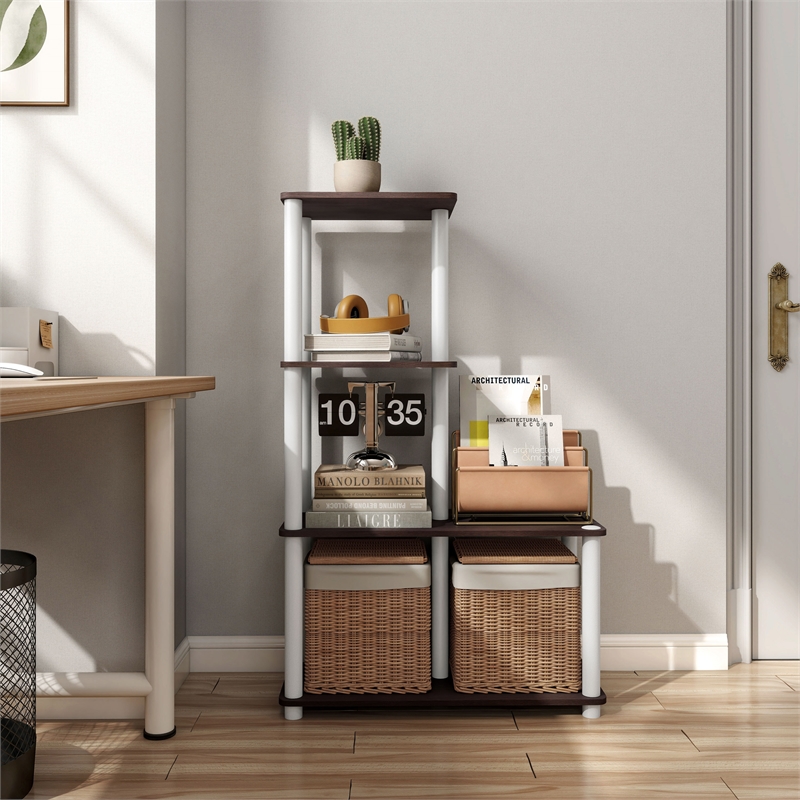 Furniture of America Seni 4-Cube Shelves Wood Open Bookcase in Espresso