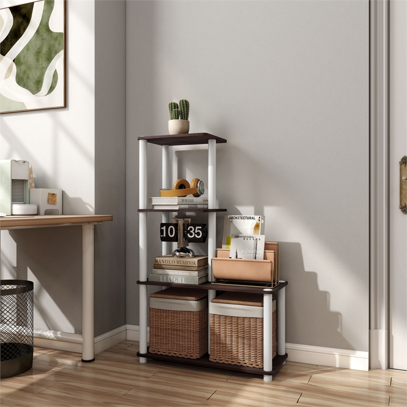Furniture of America Seni 4-Cube Shelves Wood Open Bookcase in Espresso