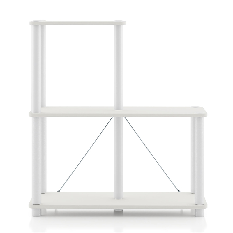 Furniture of America Seni 3-Cube Shelves Wood Open Bookcase in White
