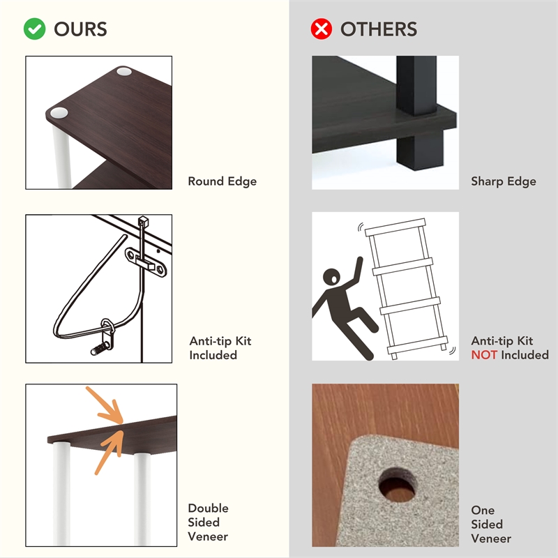Furniture of America Seni 3-Cube Shelves Wood Open Bookcase in White