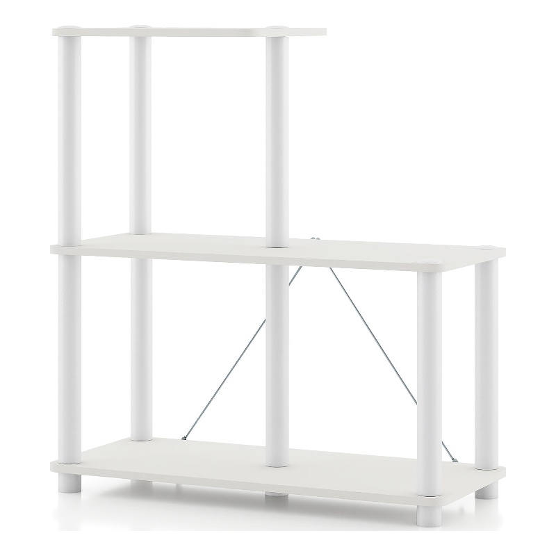 Furniture of America Seni 3-Cube Shelves Wood Open Bookcase in White