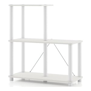 Furniture of America Seni 3-Cube Shelves Wood Open Bookcase in White