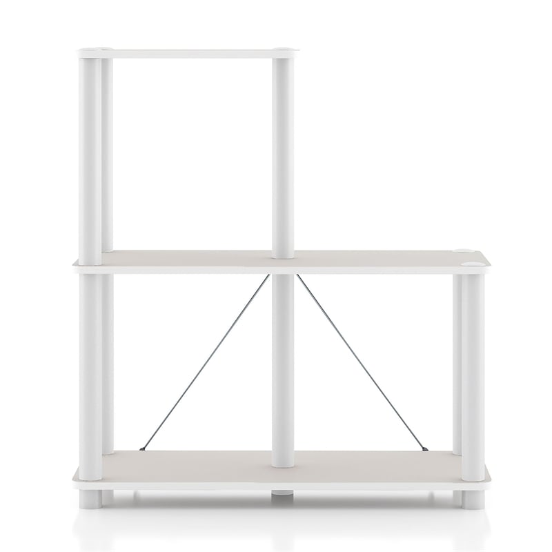 Furniture of America Seni 3-Cube Shelves Wood Open Bookcase in Gray