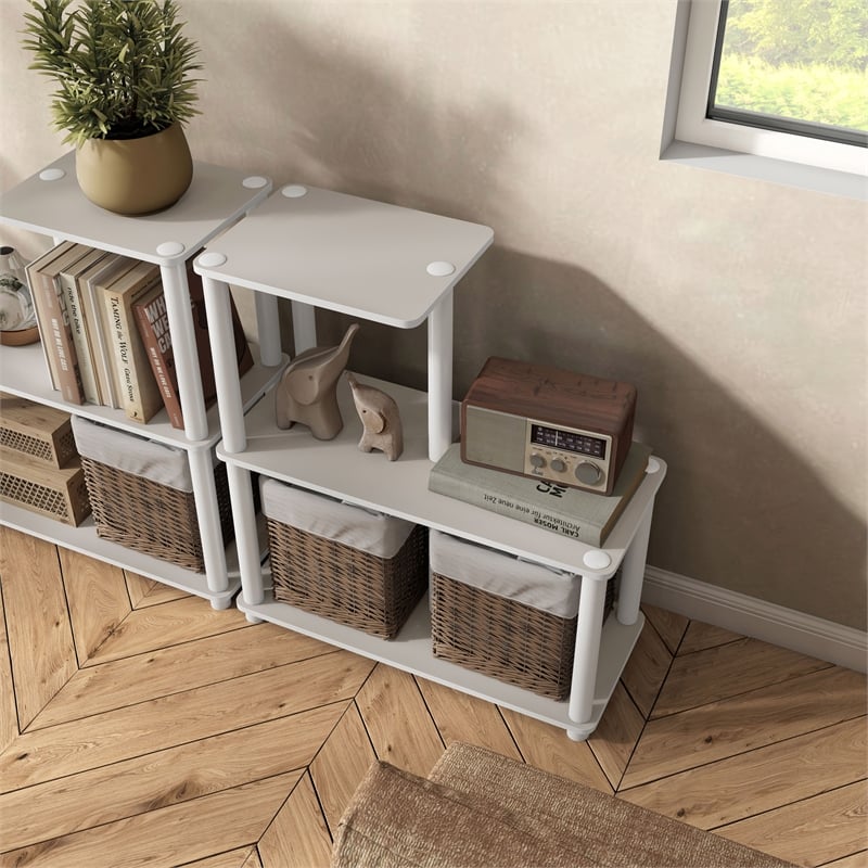 Furniture of America Seni 3-Cube Shelves Wood Open Bookcase in Gray