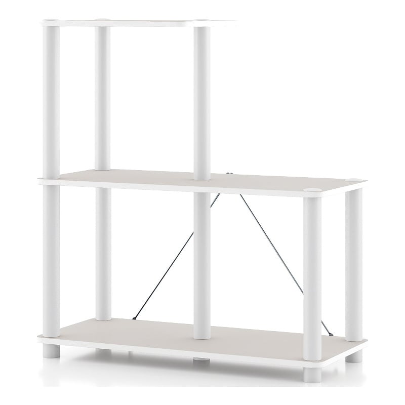 Furniture of America Seni 3-Cube Shelves Wood Open Bookcase in Gray